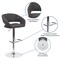 Merrick Lane Rothko Modern Bar Stool Rounded Mid-Back Stool With Height Adjustable Swivel Seat